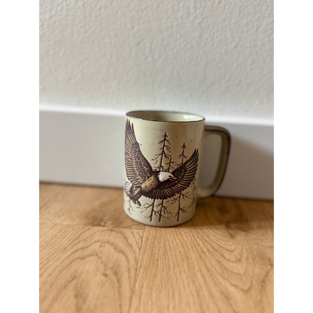 Vintage Otagiri Bald Eagle Pine Tree Ceramic Mug